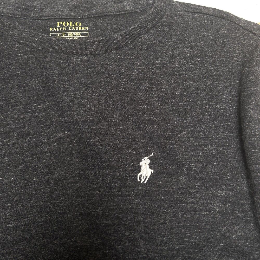 Polo Ralph Lauren Classic Fit Heather Charcoal Gray Long Sleeve T Shirt Men’s L - Picture 4 of 9